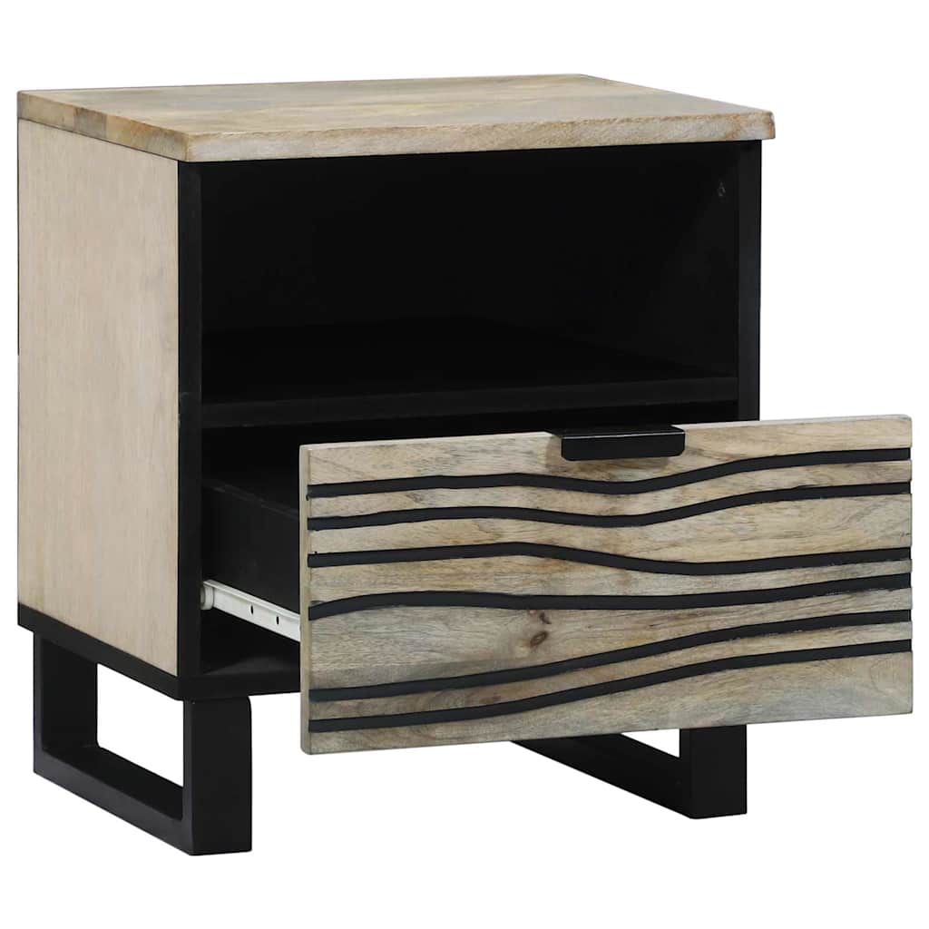 Éjjeliszekrény fiókkal 2 pcs Fehér és fekete 40 x 33 x 46 cm