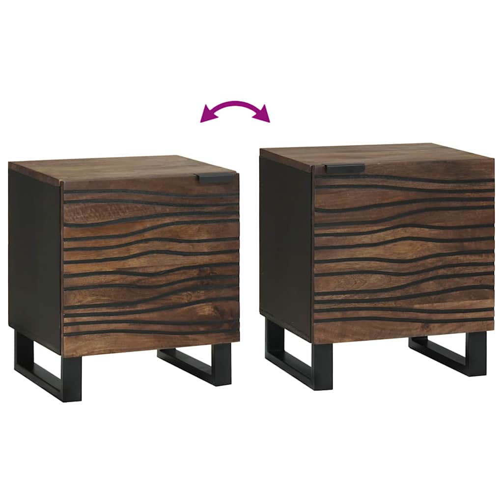 Éjjeliszekrény 2 pcs Dió 40 x 33 x 46 cm tömör mangófa