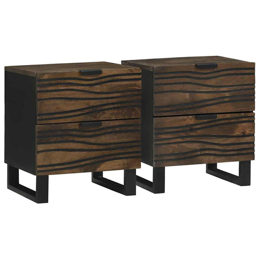Éjjeliszekrény fiókkal 2 pcs Dió 40 x 33 x 46 cm tömör mangófa