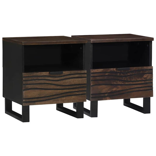 Éjjeliszekrény fiókkal 2 pcs Dió 40 x 33 x 46 cm tömör mangófa