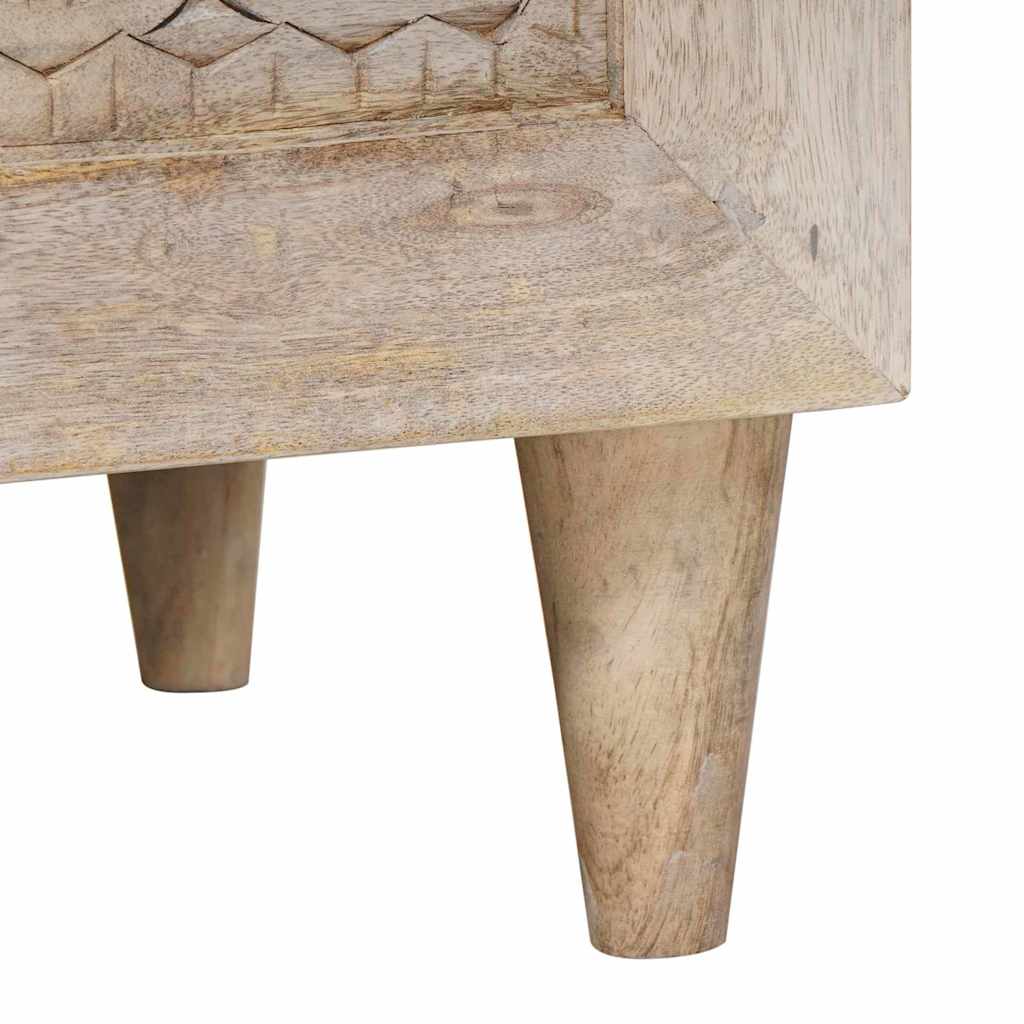 Éjjeli asztal fiókkal 2 pcs Bézs 40 x 33 x 46 cm tömör mangófa