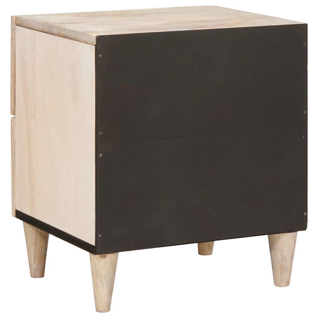 Éjjeli asztal fiókkal 2 pcs Bézs 40 x 33 x 46 cm tömör mangófa