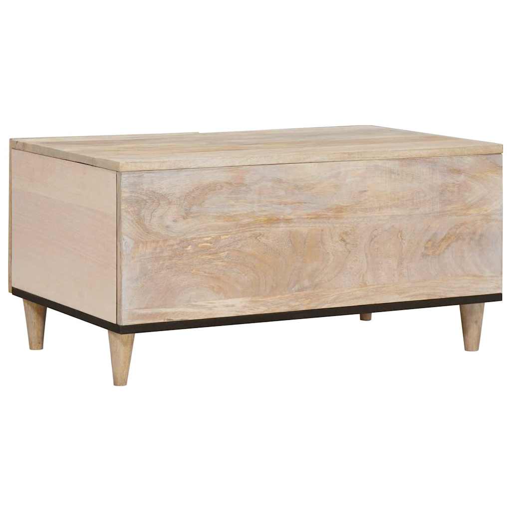 Dohányzóasztal polcokkal Bézs 80 x 50 x 40 cm tömör mangófa