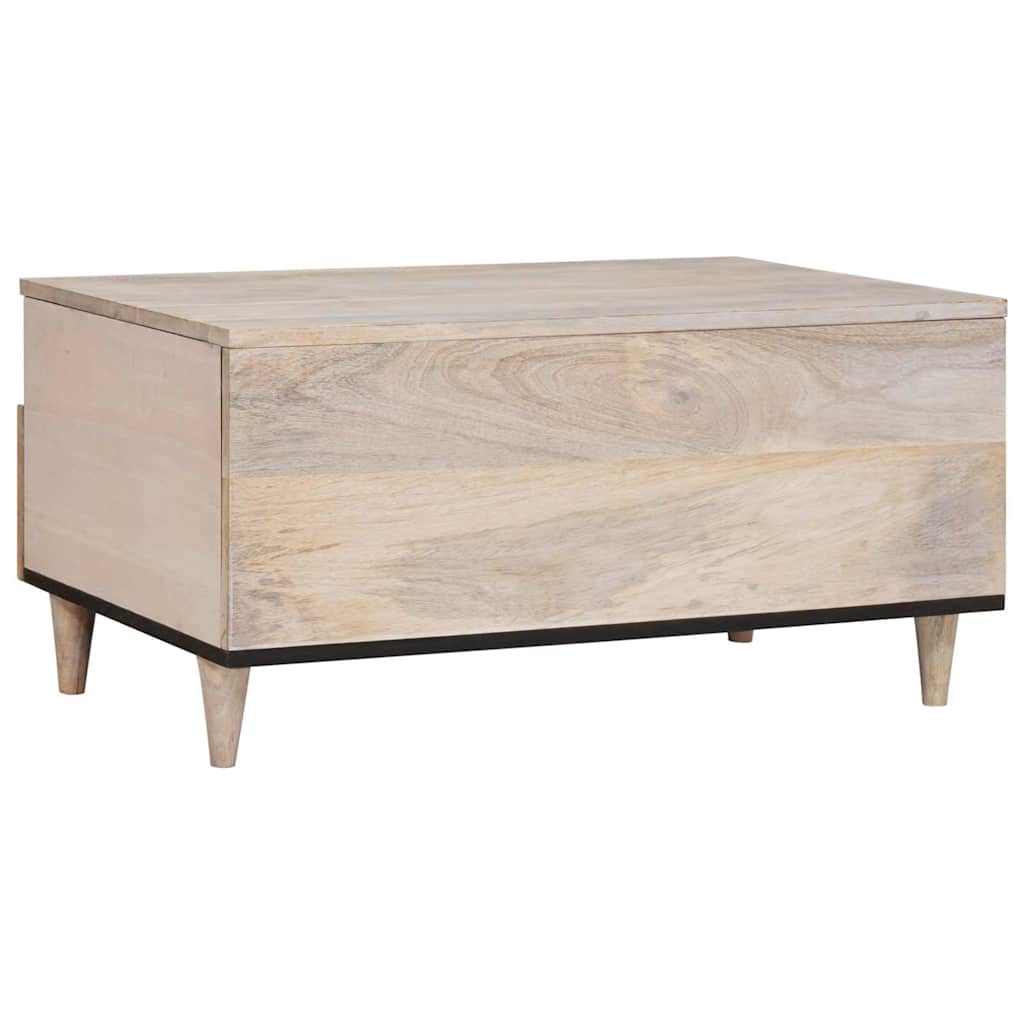Dohányzóasztal fiókkal Fehér 80 x 54 x 40 cm tömör mangófa