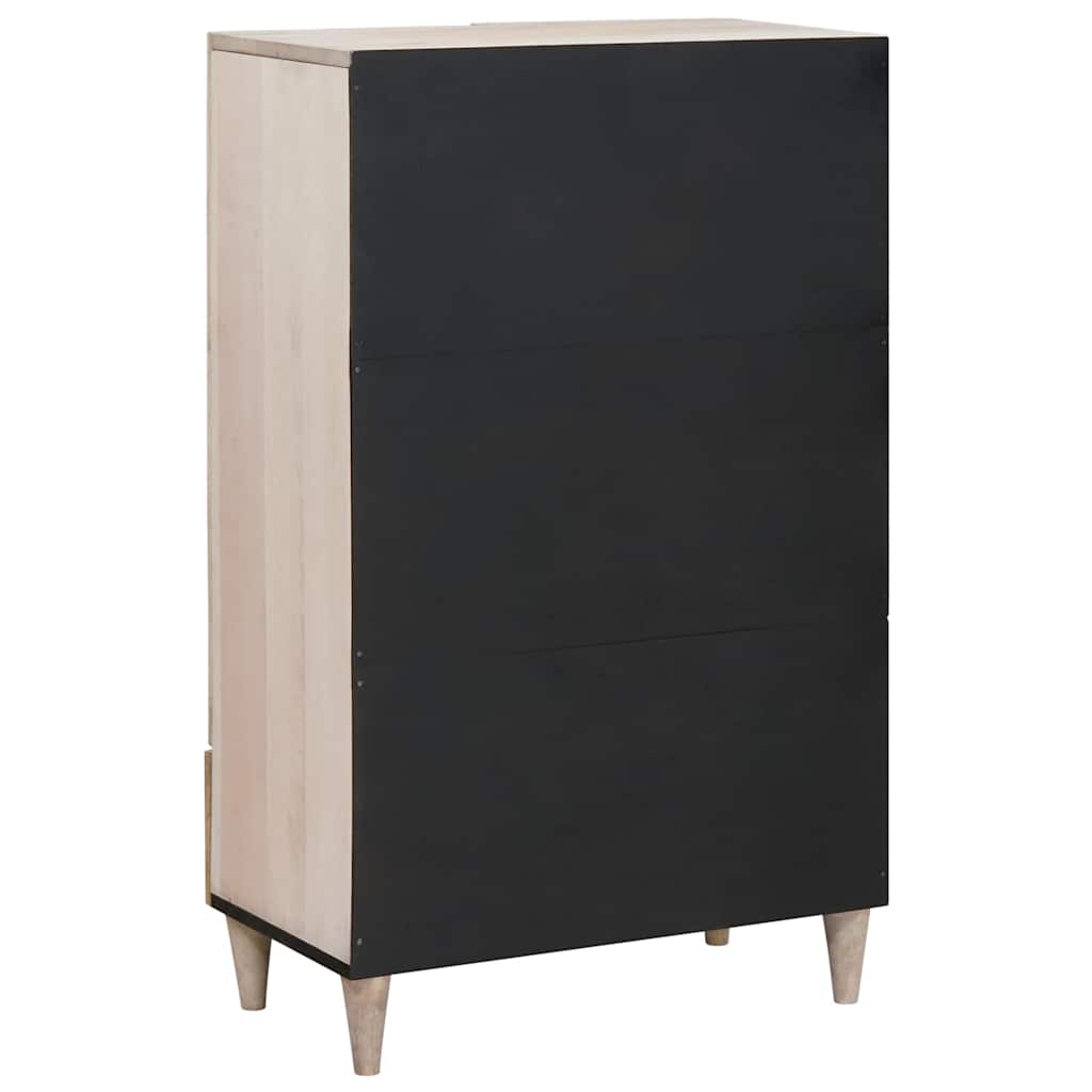 Magasfiú fiókkal polcokkal Fehér 60 x 33 x 100 cm tömör mangófa