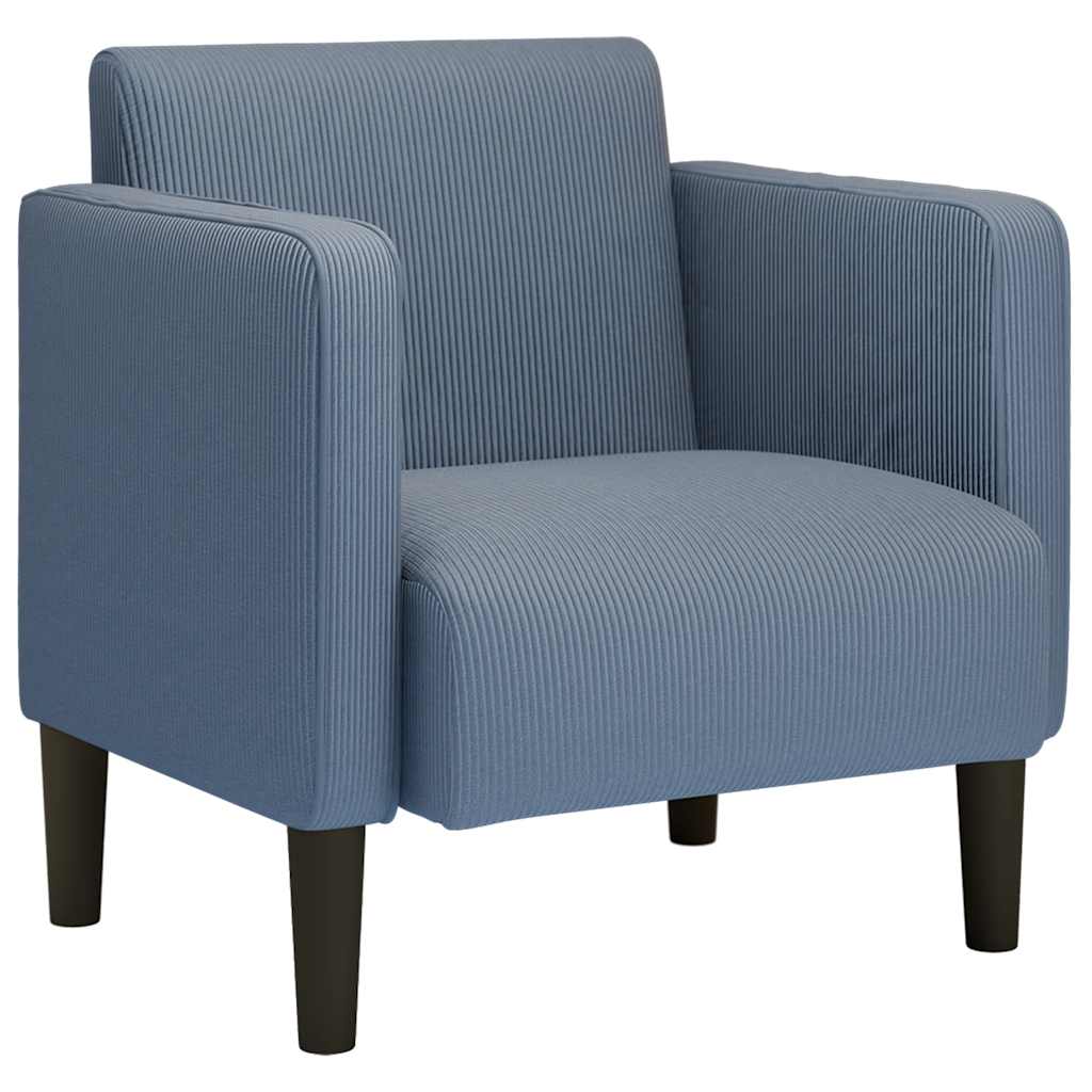 kék kordbársony szövet kanapészék karfás szék 54 cm