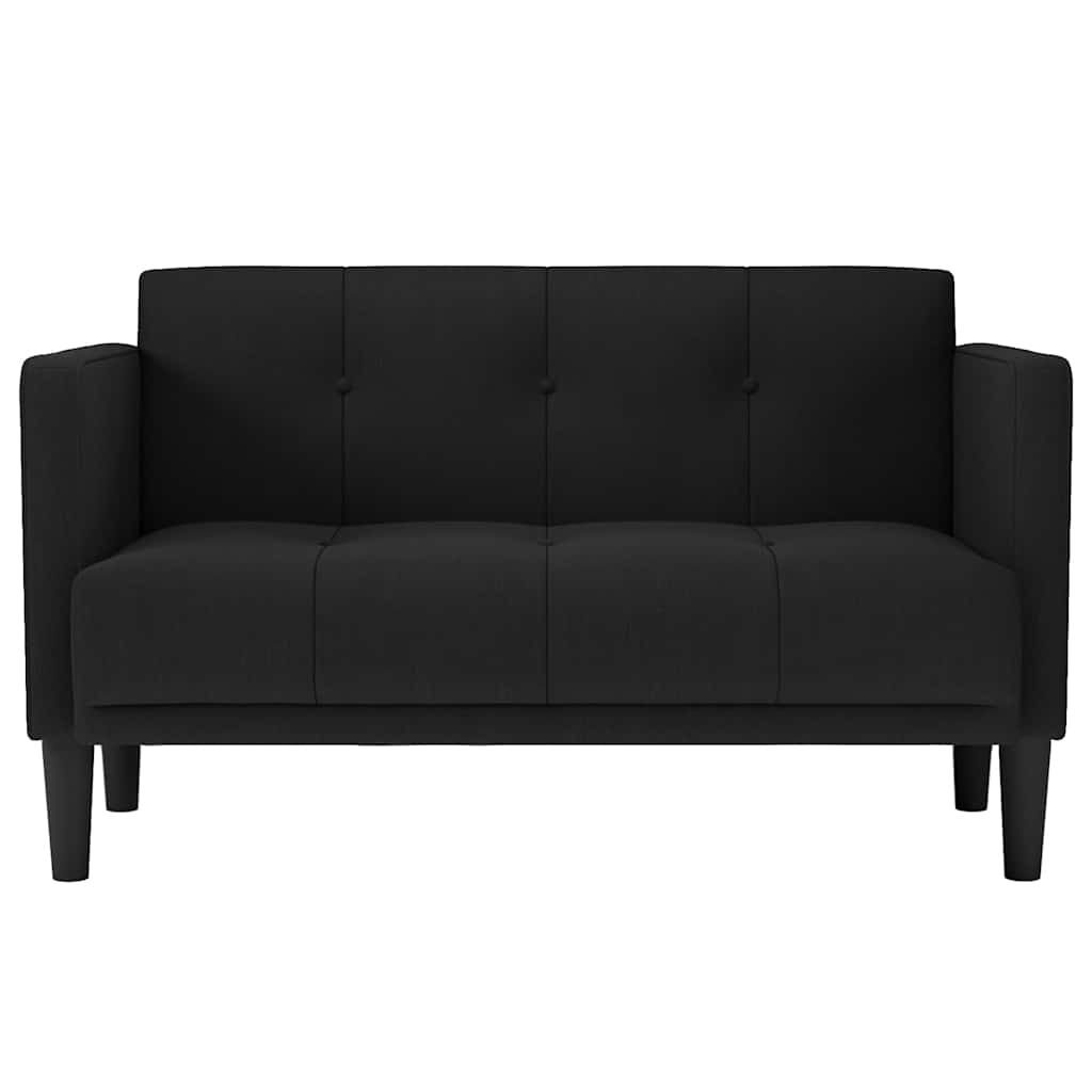 fekete szövet loveseat kanapé 111 cm