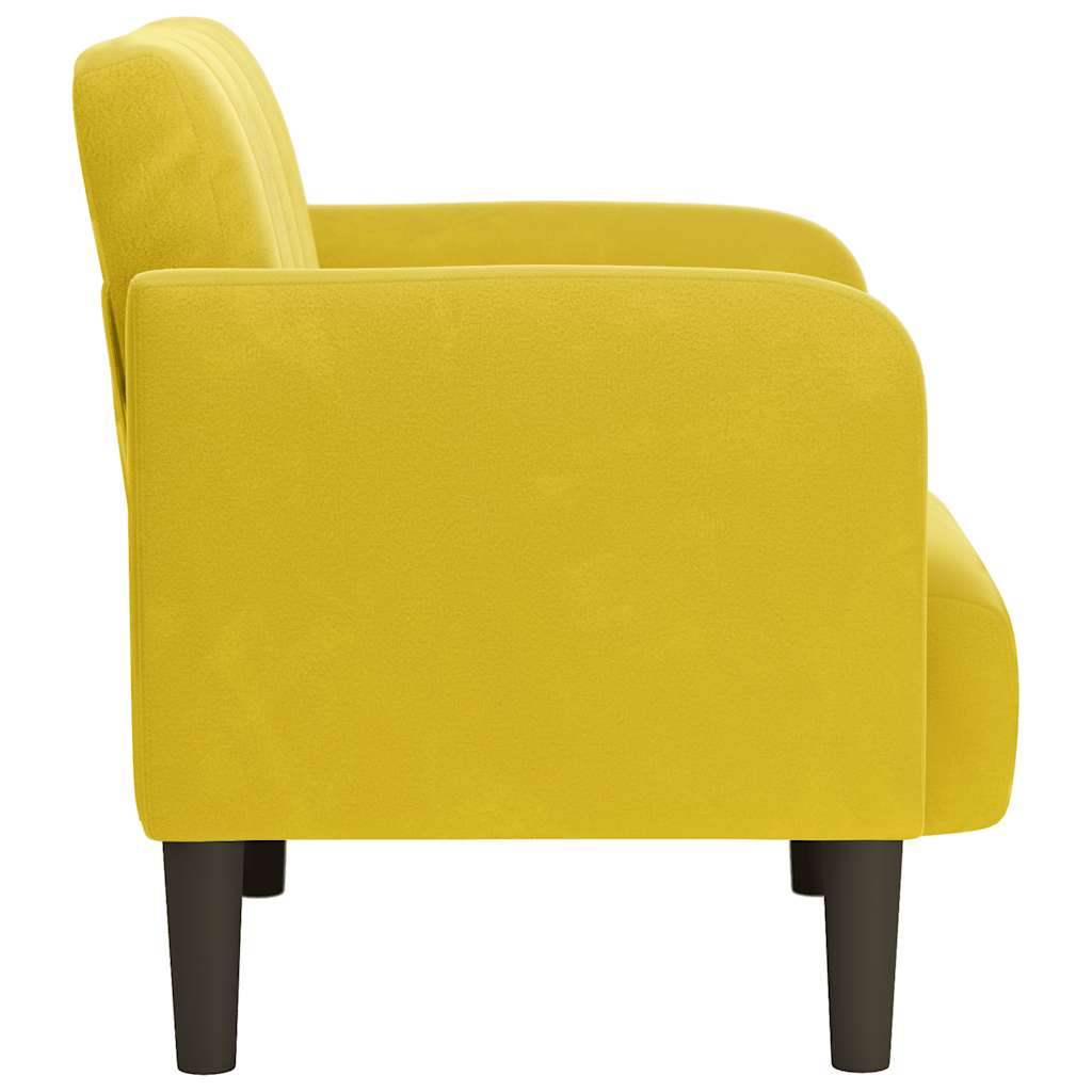 sárga bársony kanapészék karfás szék 54 cm
