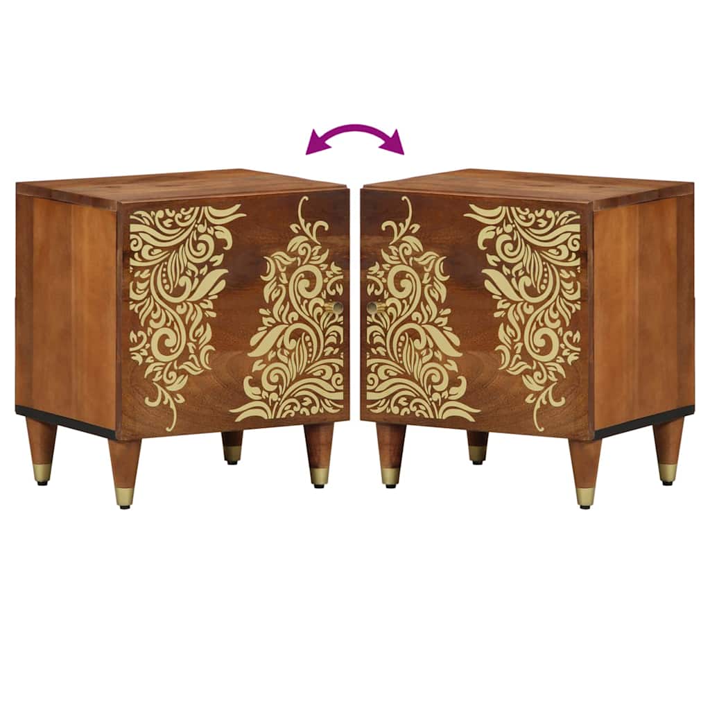Éjjeliszekrény 2 pcs mézbarna 40 x 33 x 46 cm tömör mangófa