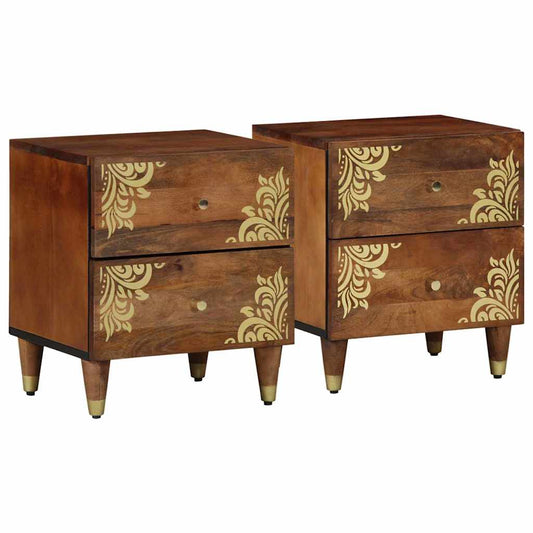Éjjeliszekrény 2 pcs mézbarna 40 x 33 x 46 cm tömör mangófa