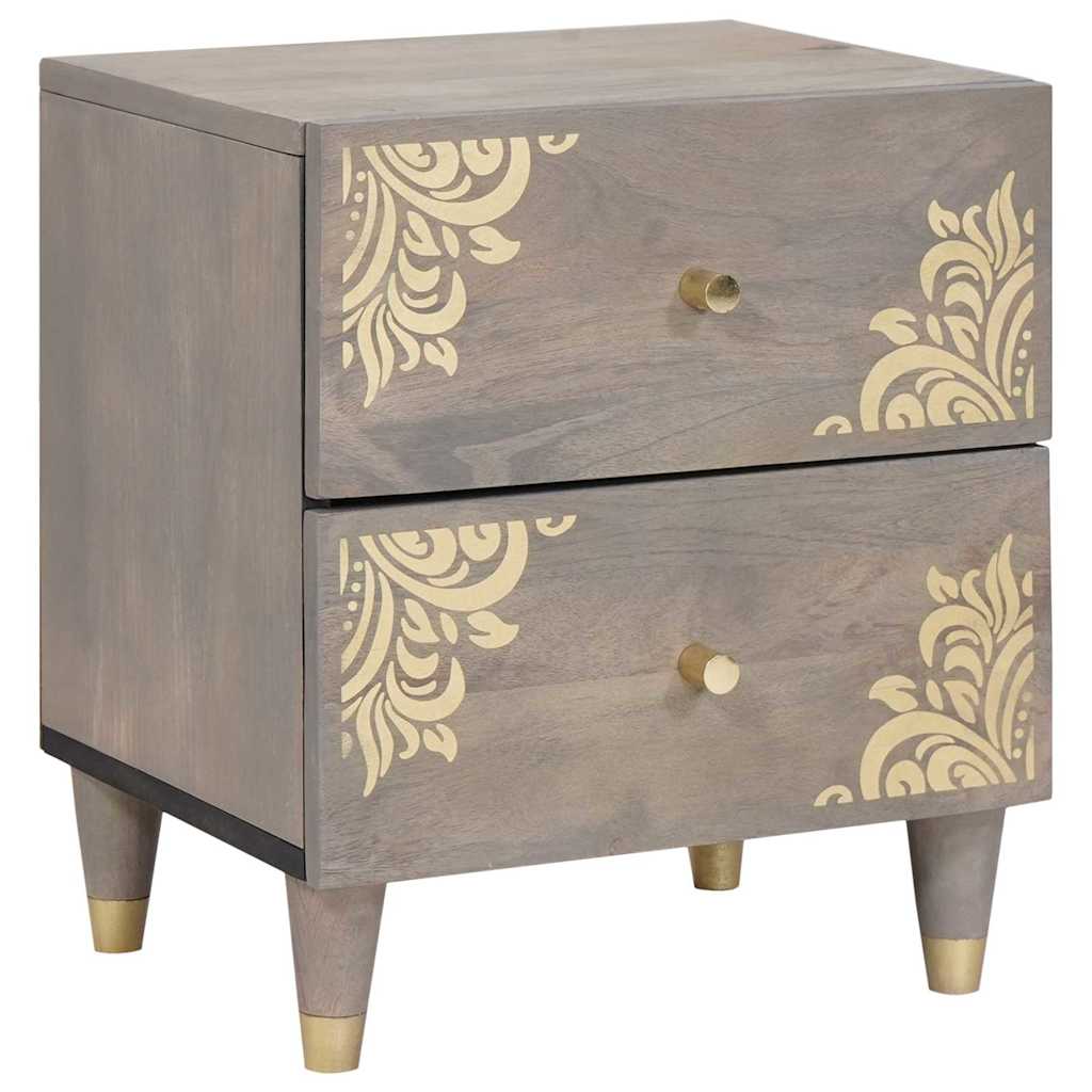 Éjjeliszekrény 2 pcs Szürke 40 x 33 x 46 cm tömör mangófa