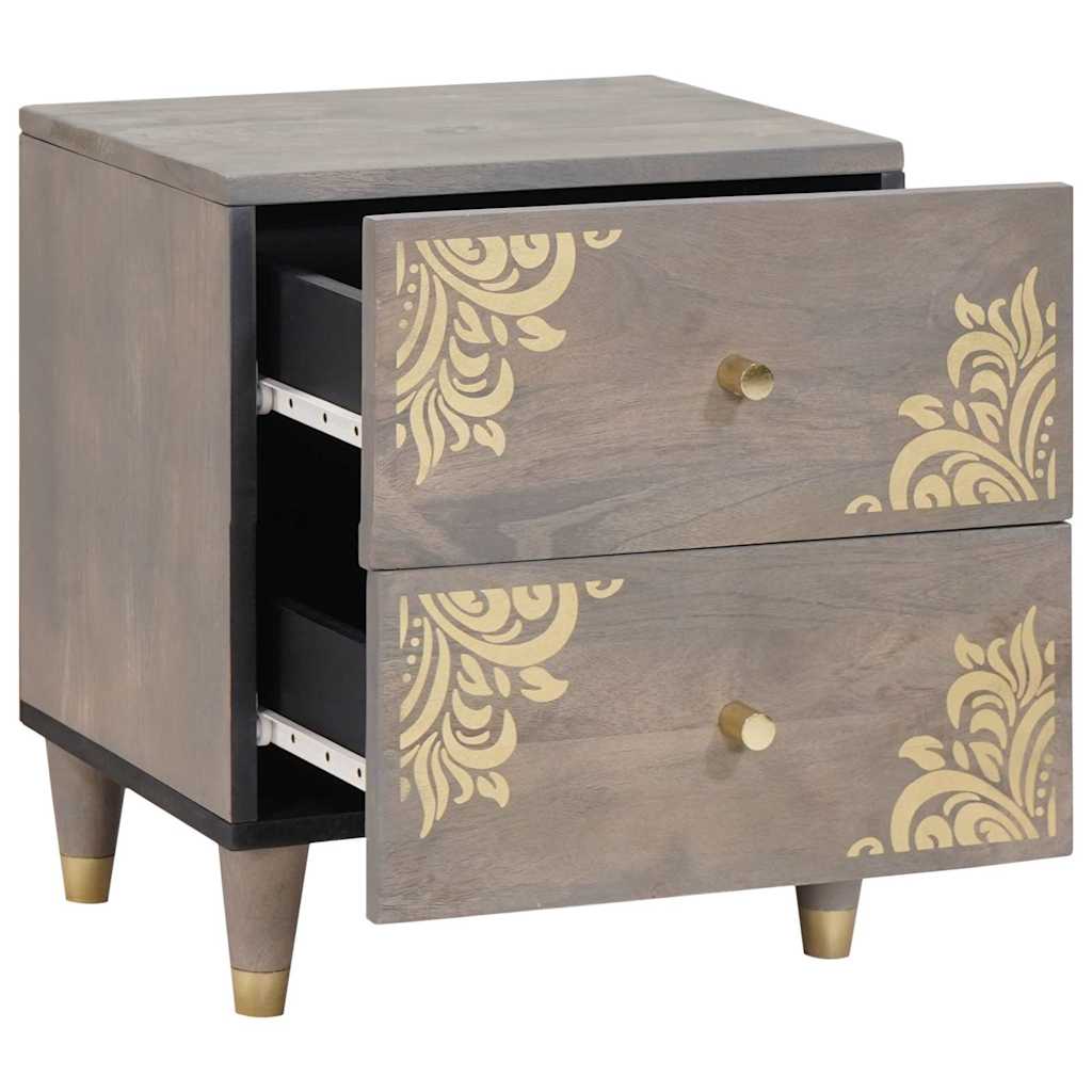 Éjjeliszekrény 2 pcs Szürke 40 x 33 x 46 cm tömör mangófa