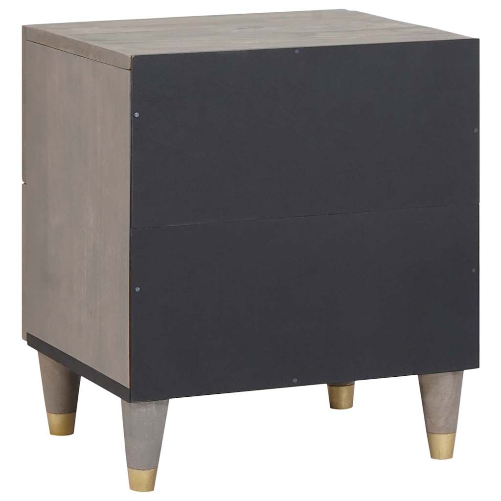 Éjjeliszekrény 2 pcs Szürke 40 x 33 x 46 cm tömör mangófa