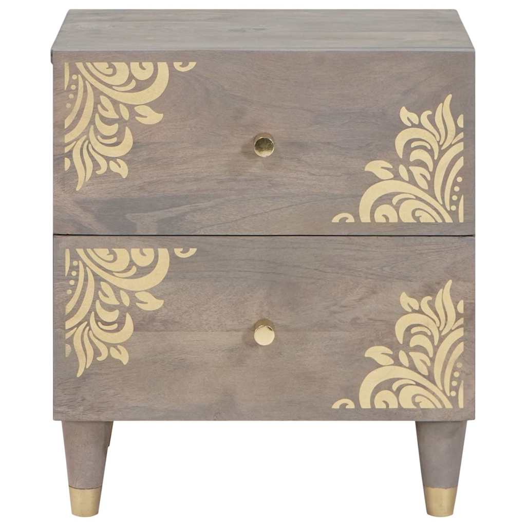 Éjjeliszekrény 2 pcs Szürke 40 x 33 x 46 cm tömör mangófa