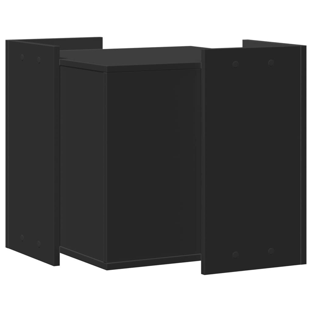 fekete szerelt fa macskaalomdoboz 53 x 53 x 51 cm