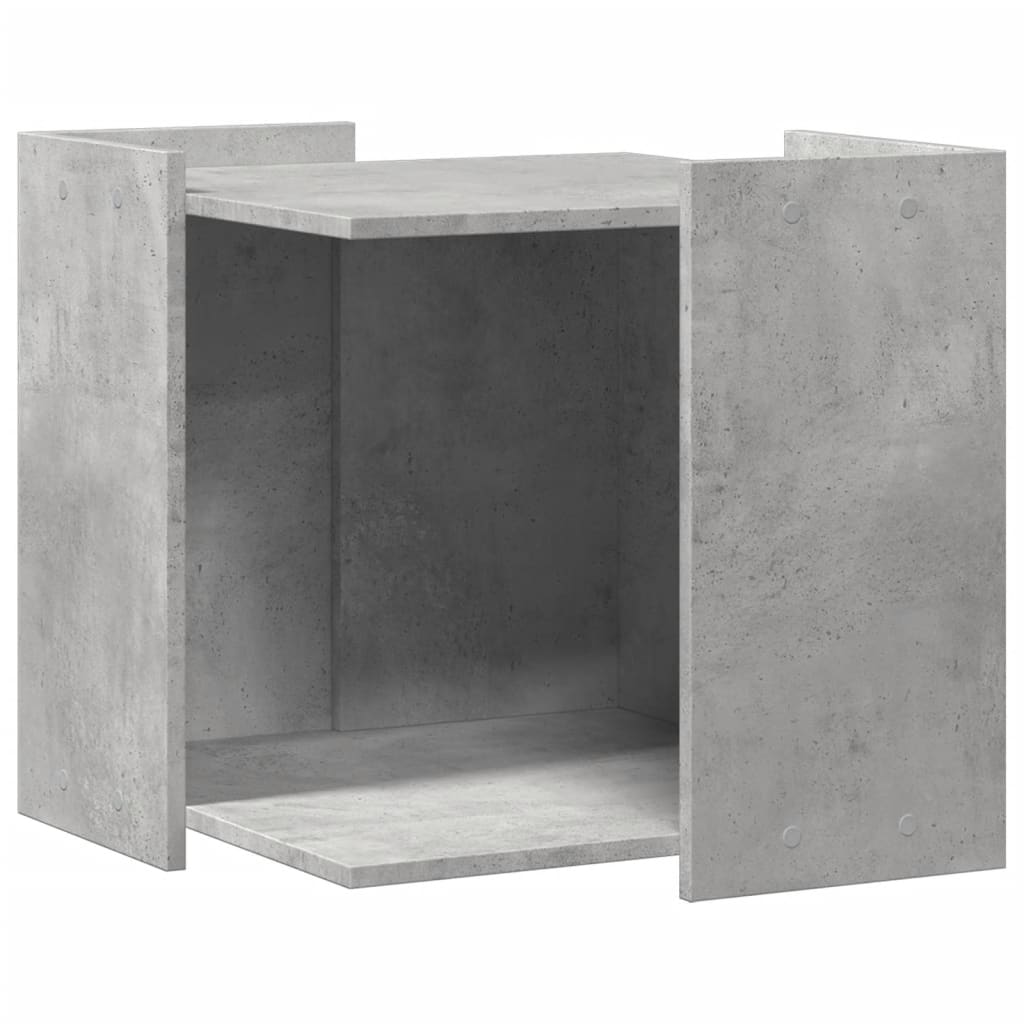 betonszürke szerelt fa macskaalomdoboz 53 x 53 x 51 cm