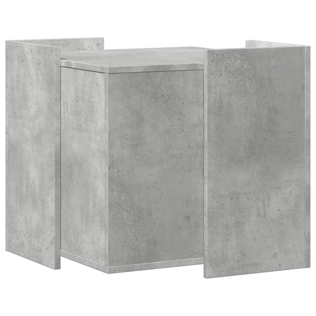 betonszürke szerelt fa macskaalomdoboz 53 x 53 x 51 cm