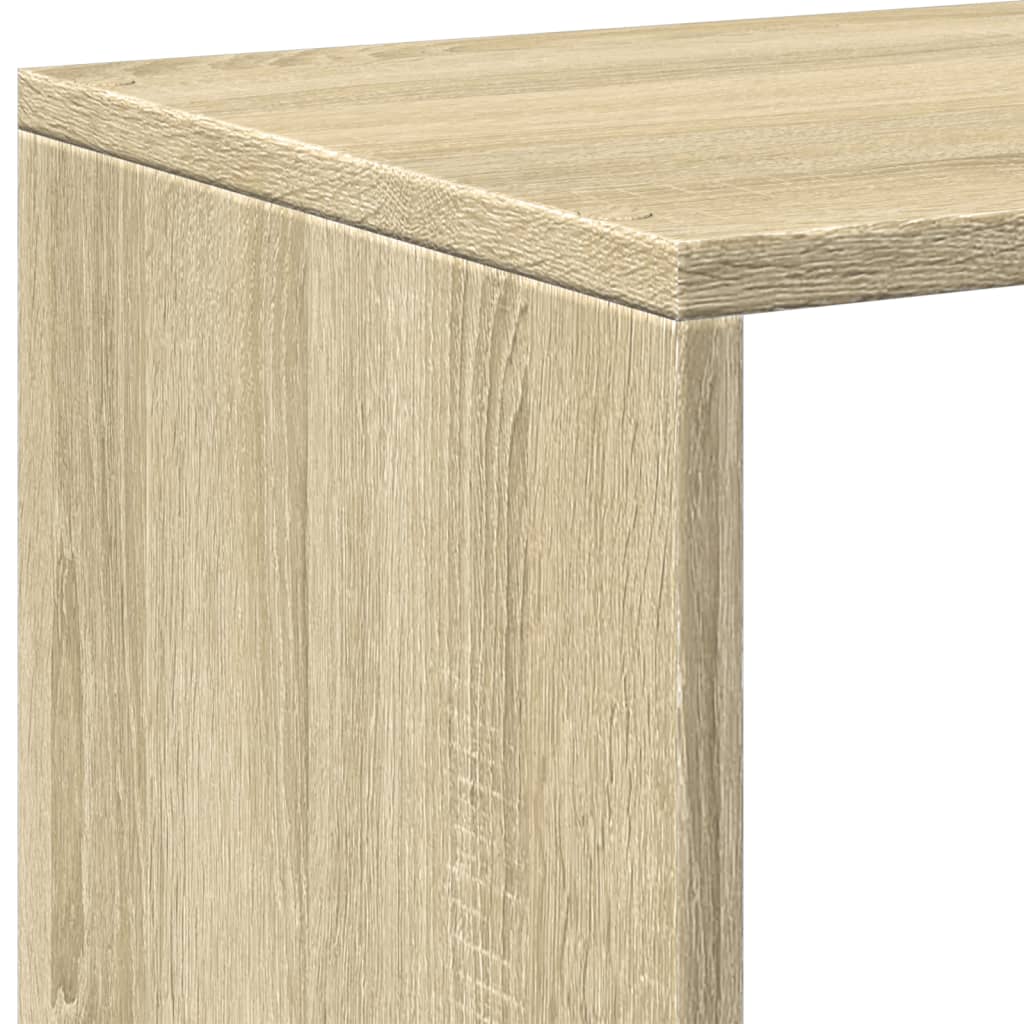  3 szintes sonoma tölgy fa térelválasztó könyvespolc 99x29x99 cm