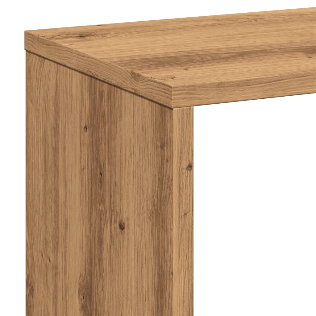 kézműves tölgy szerelt fa elválasztó könyvespolc 67x25x161,5 cm