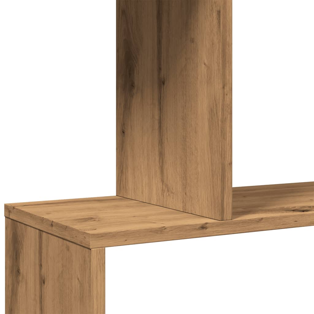 6 szintes kézműves tölgy fa elválasztó könyvespolc 70x24x193 cm