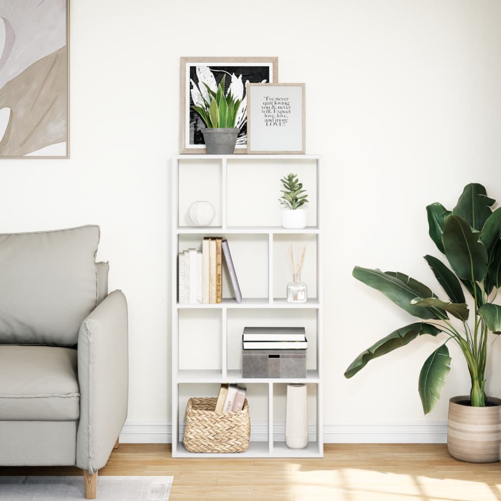 fehér, rétegelt fa könyvespolc 60 x 20 x 120 cm