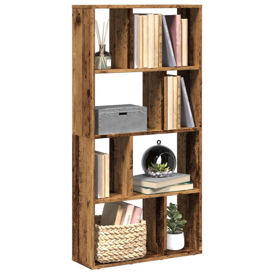 antik fa színű szerelt fa könyvespolc 60 x 20 x 120 cm