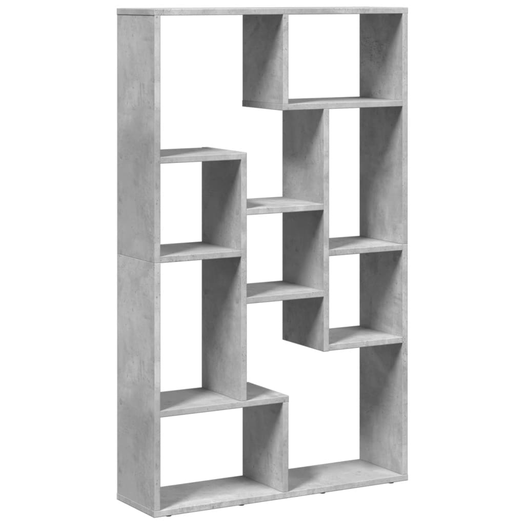 betonszürke szerelt fa könyvespolc 72 x 20 x 120 cm