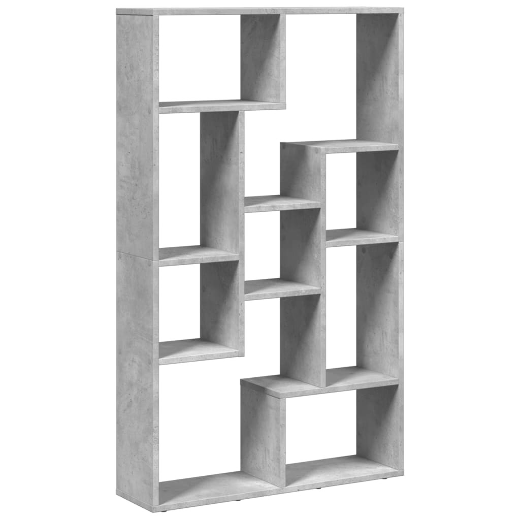 betonszürke szerelt fa könyvespolc 72 x 20 x 120 cm