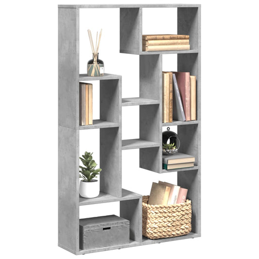 betonszürke szerelt fa könyvespolc 72 x 20 x 120 cm