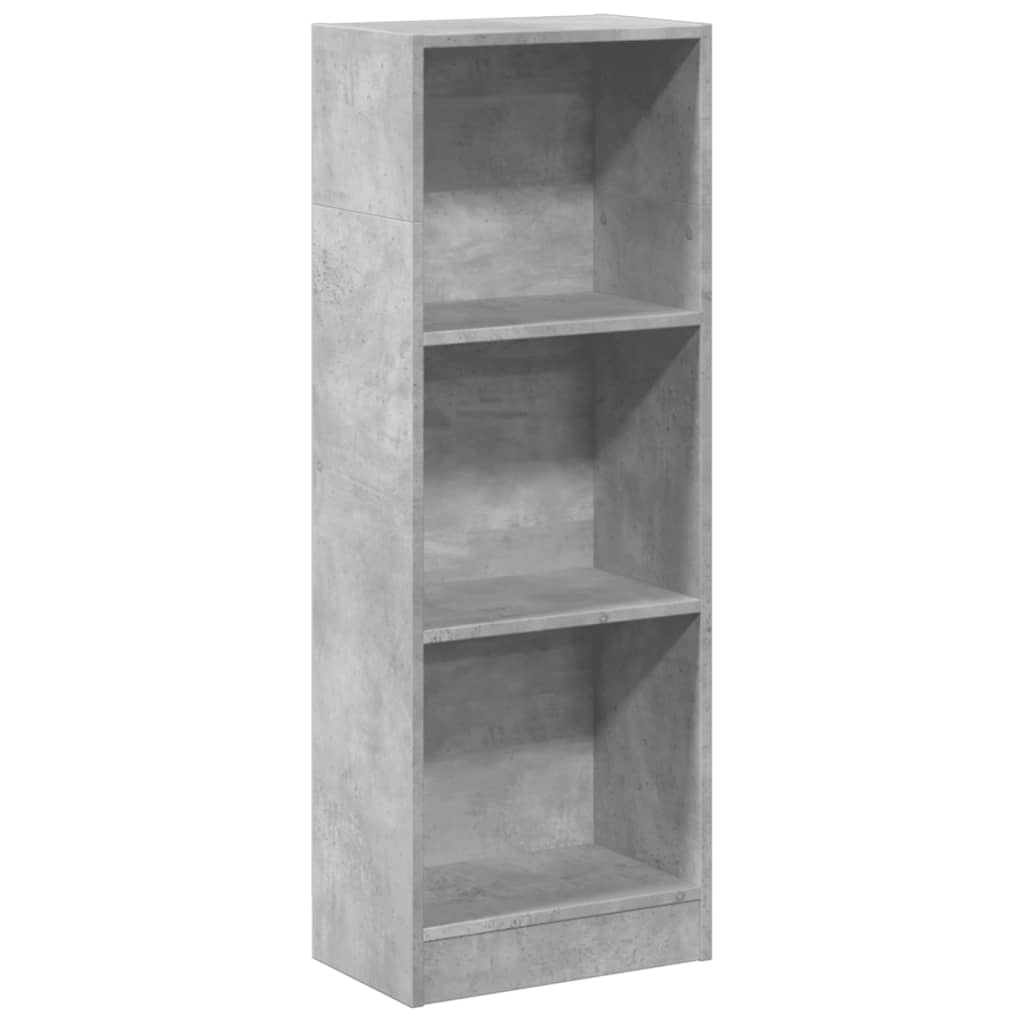 betonszürke szerelt fa könyvespolc 40 x 24 x 109 cm