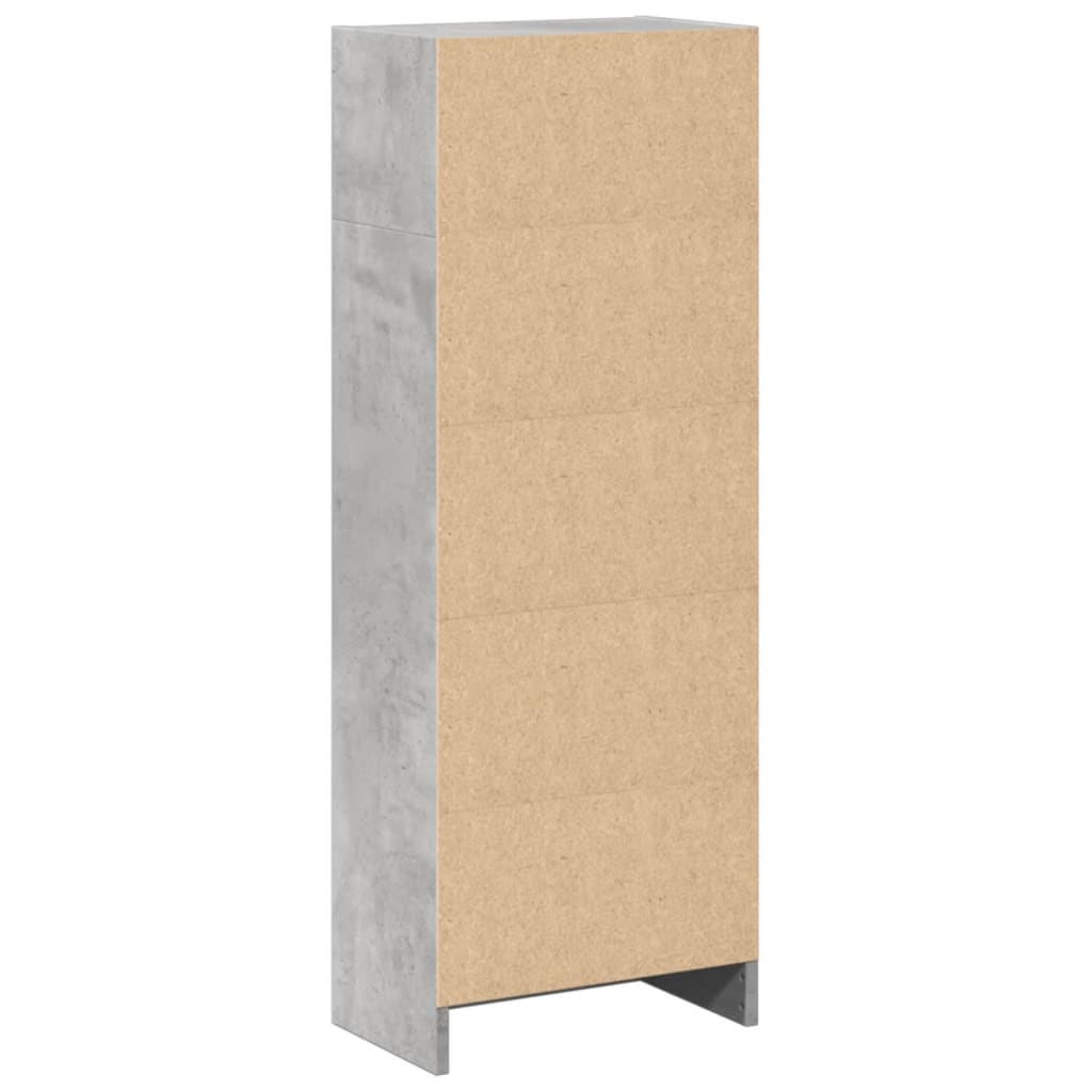 betonszürke szerelt fa könyvespolc 40 x 24 x 109 cm