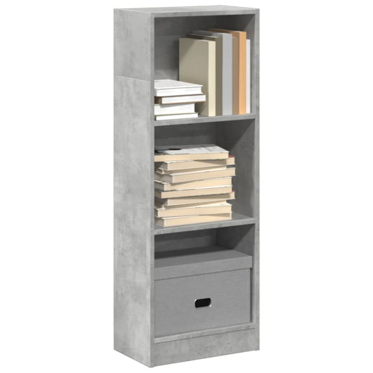 betonszürke szerelt fa könyvespolc 40 x 24 x 109 cm