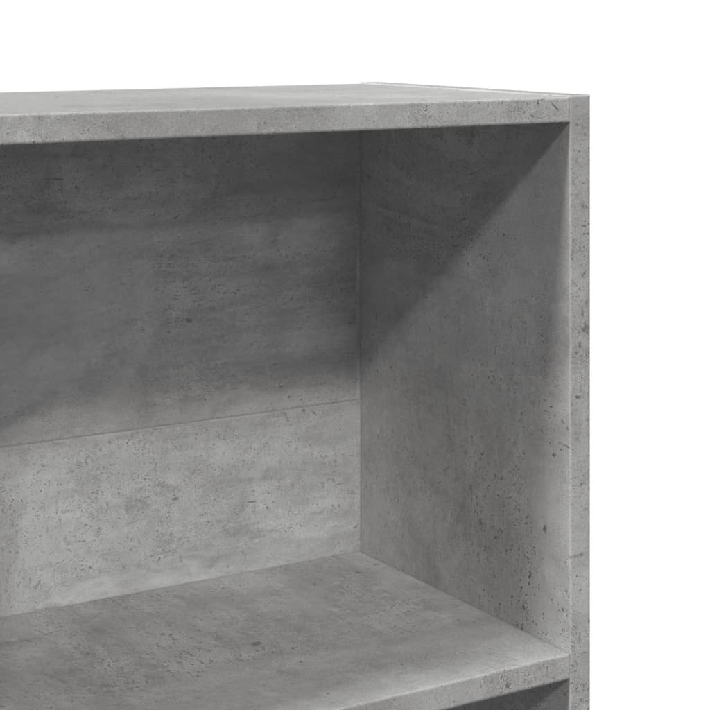betonszürke szerelt fa könyvespolc 40 x 24 x 143 cm