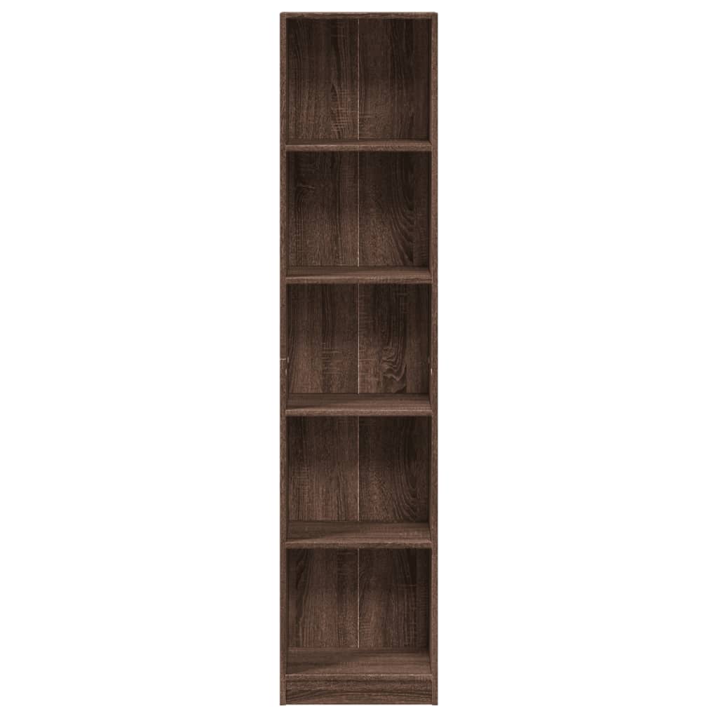 barna tölgy színű szerelt fa könyvszekrény 40 x 24 x 176 cm