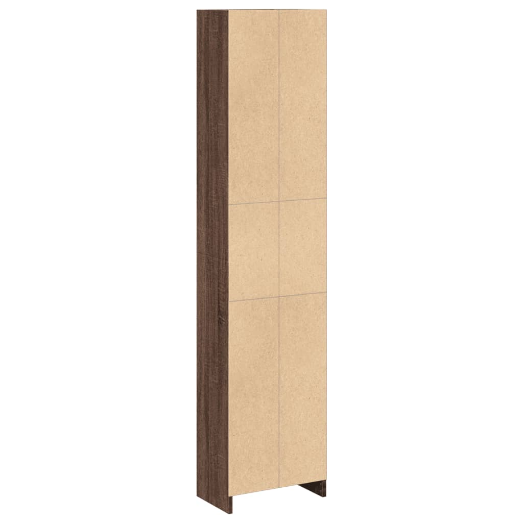 barna tölgy színű szerelt fa könyvszekrény 40 x 24 x 176 cm