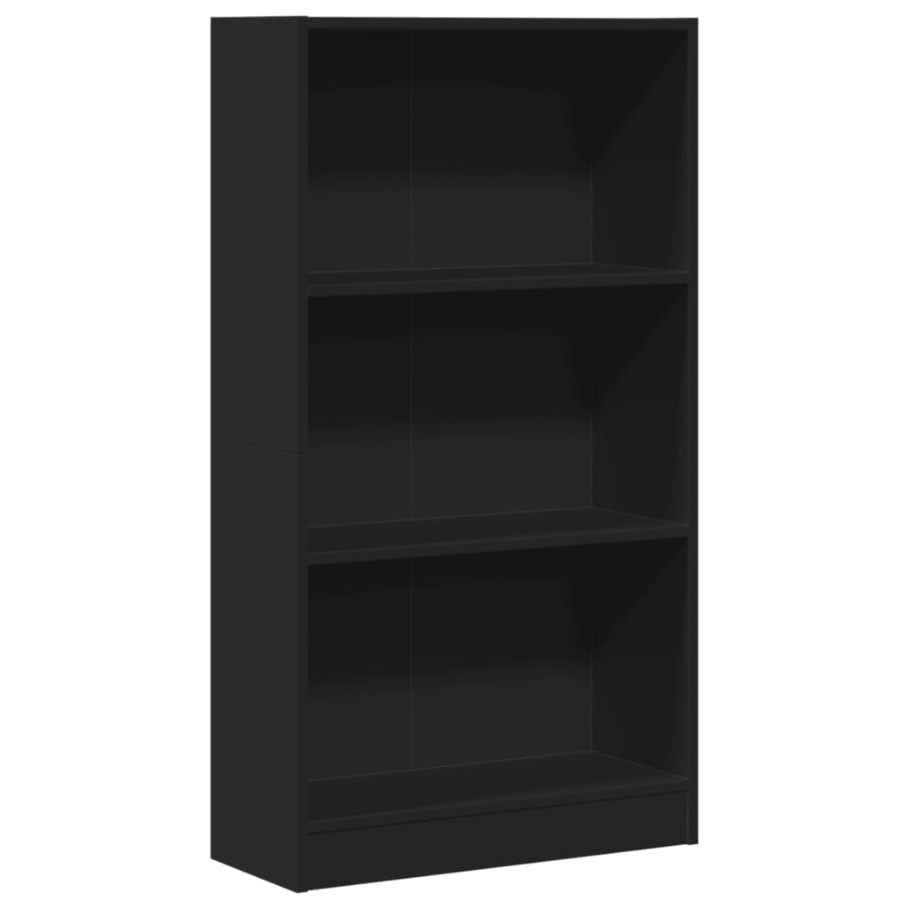 fekete szerelt fa könyvszekrény 60 x 24 x 109 cm