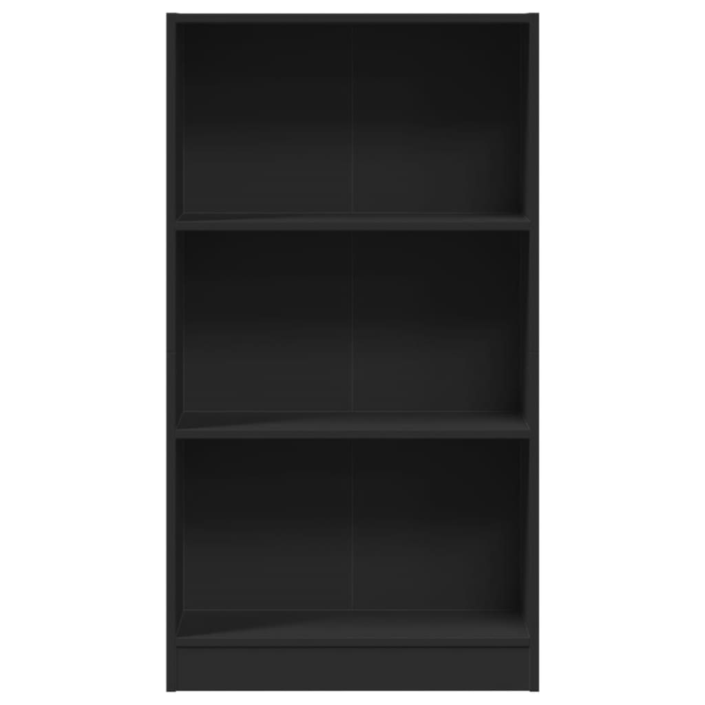 fekete szerelt fa könyvszekrény 60 x 24 x 109 cm