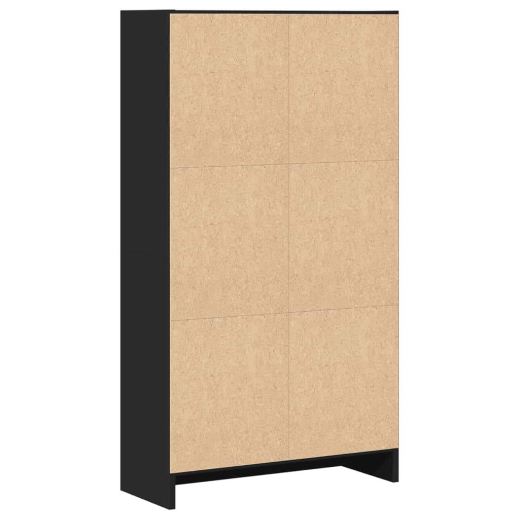 fekete szerelt fa könyvszekrény 60 x 24 x 109 cm