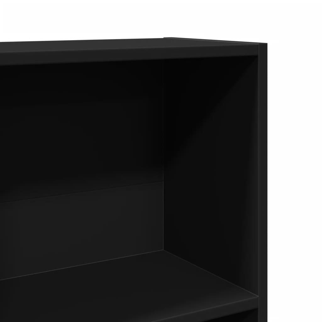 fekete szerelt fa könyvszekrény 60 x 24 x 109 cm