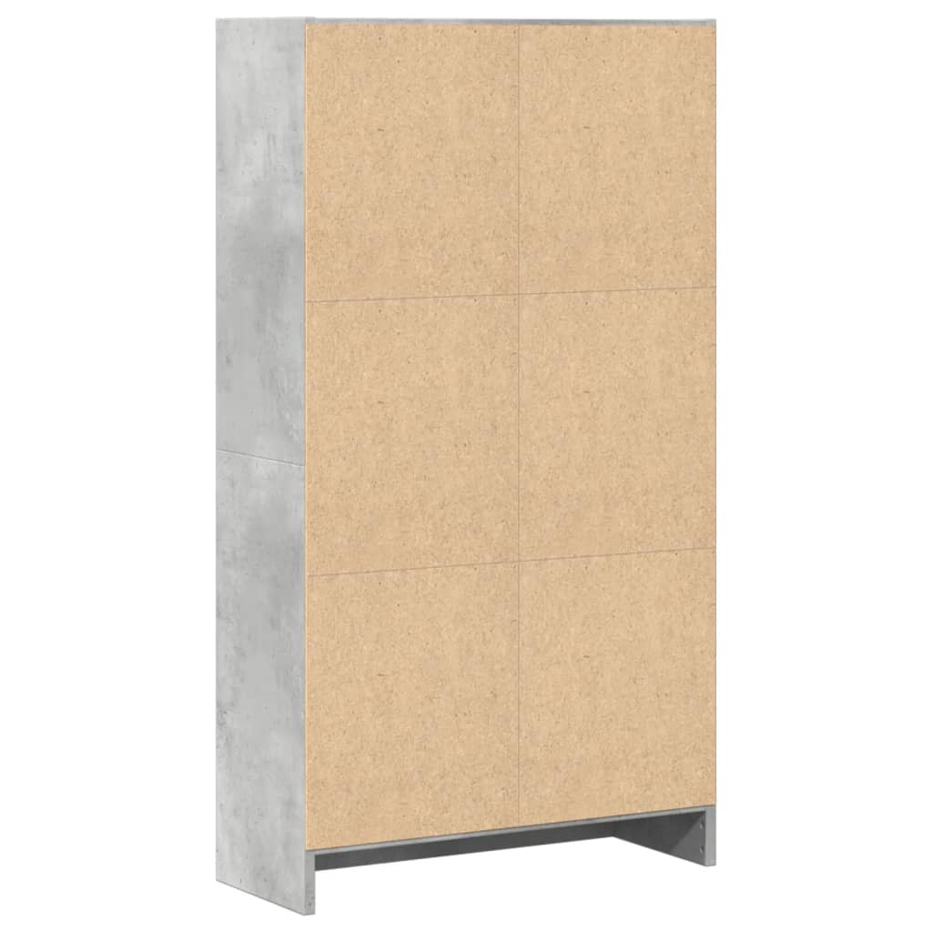 betonszürke szerelt fa könyvespolc 60 x 24 x 109 cm