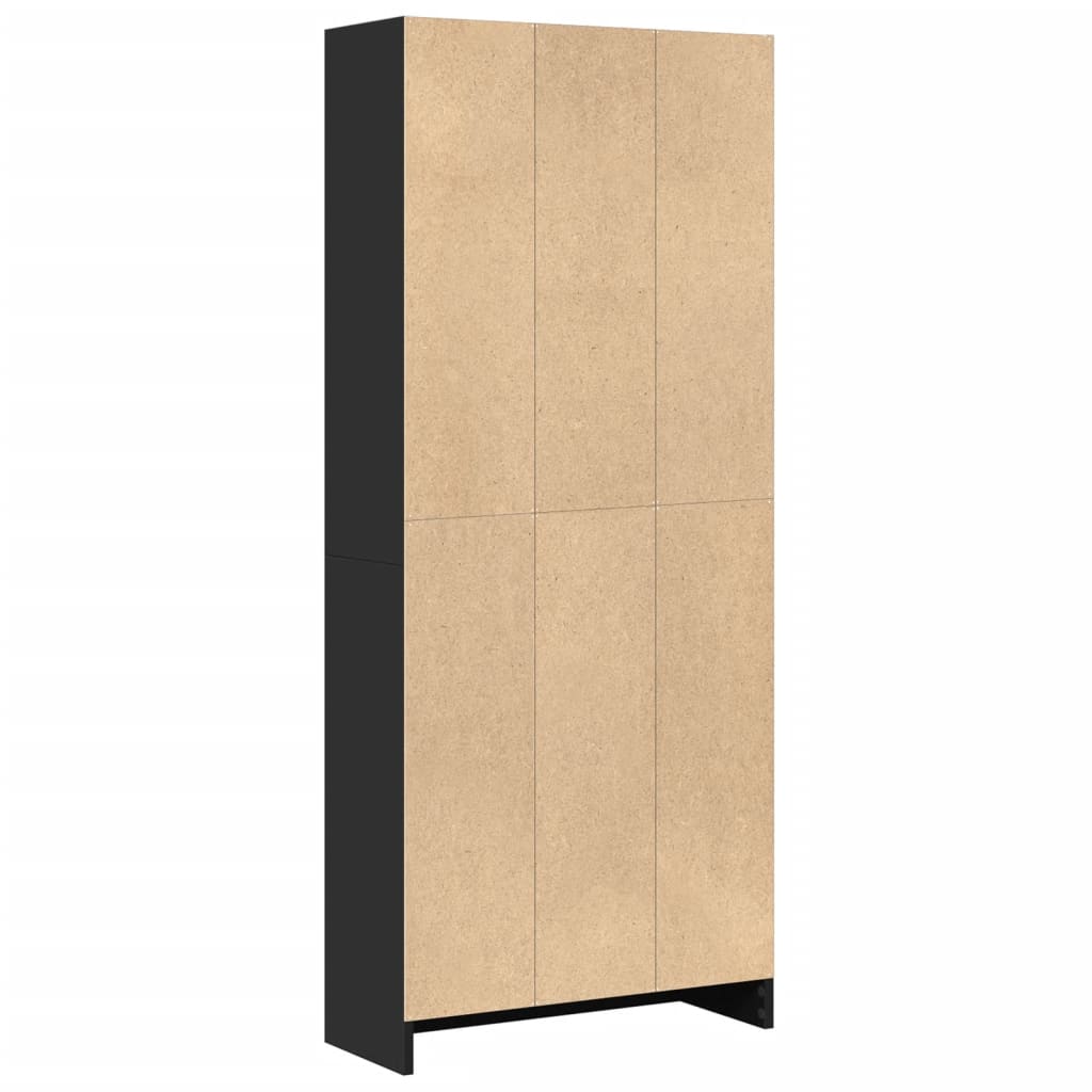 fekete szerelt fa könyvszekrény 60 x 24 x 143 cm
