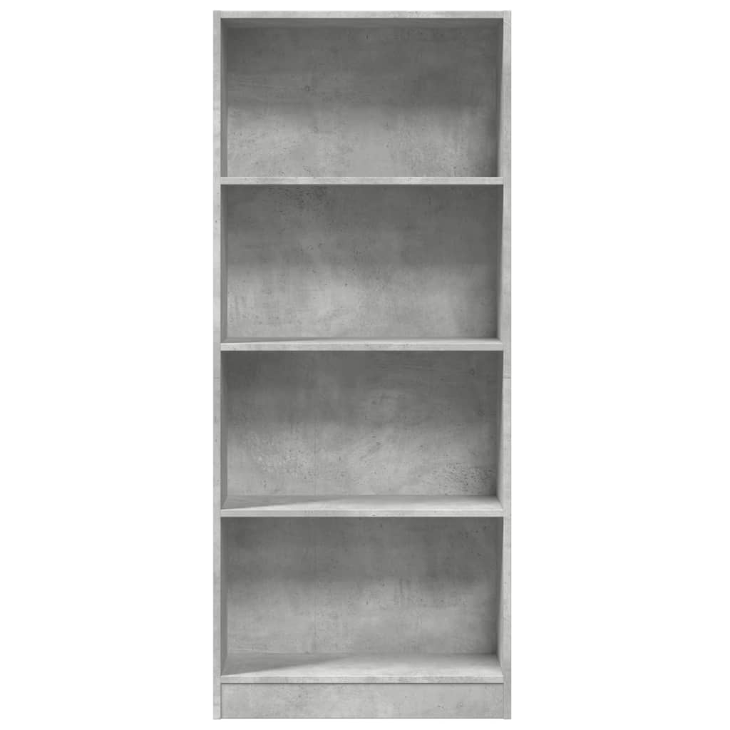 betonszürke szerelt fa könyvespolc 60 x 24 x 143 cm