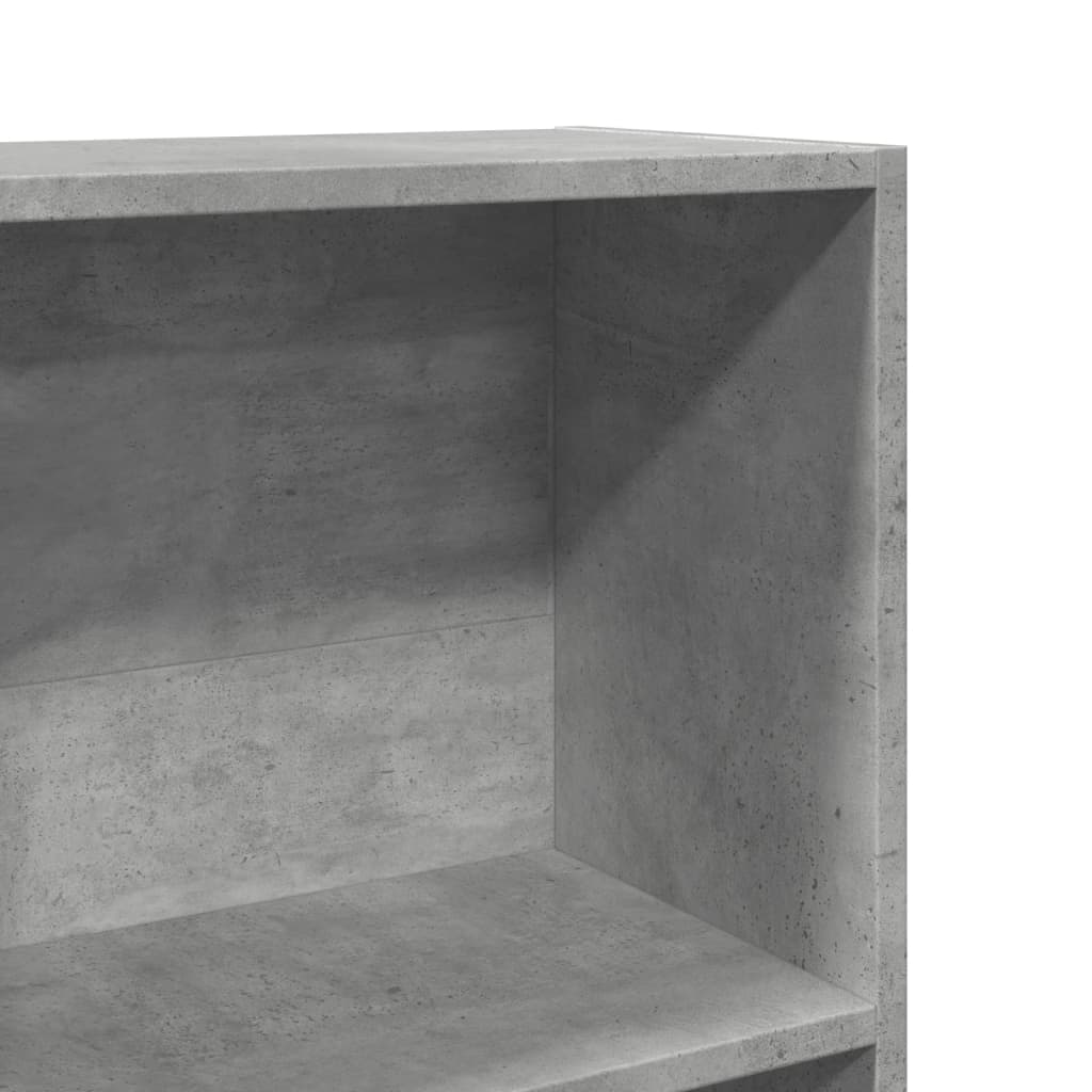 betonszürke szerelt fa könyvespolc 60 x 24 x 143 cm
