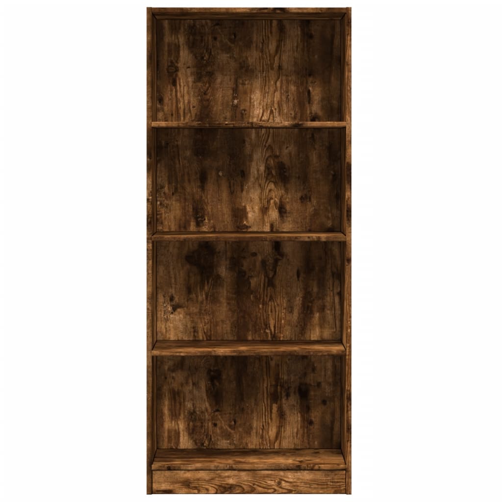 füstös tölgy színű szerelt fa könyvszekrény 60 x 24 x 143 cm