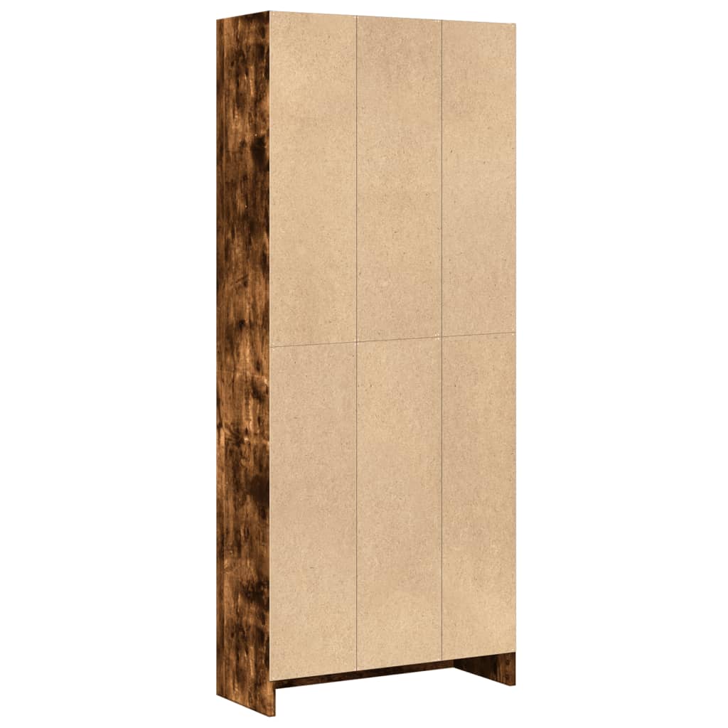 füstös tölgy színű szerelt fa könyvszekrény 60 x 24 x 143 cm