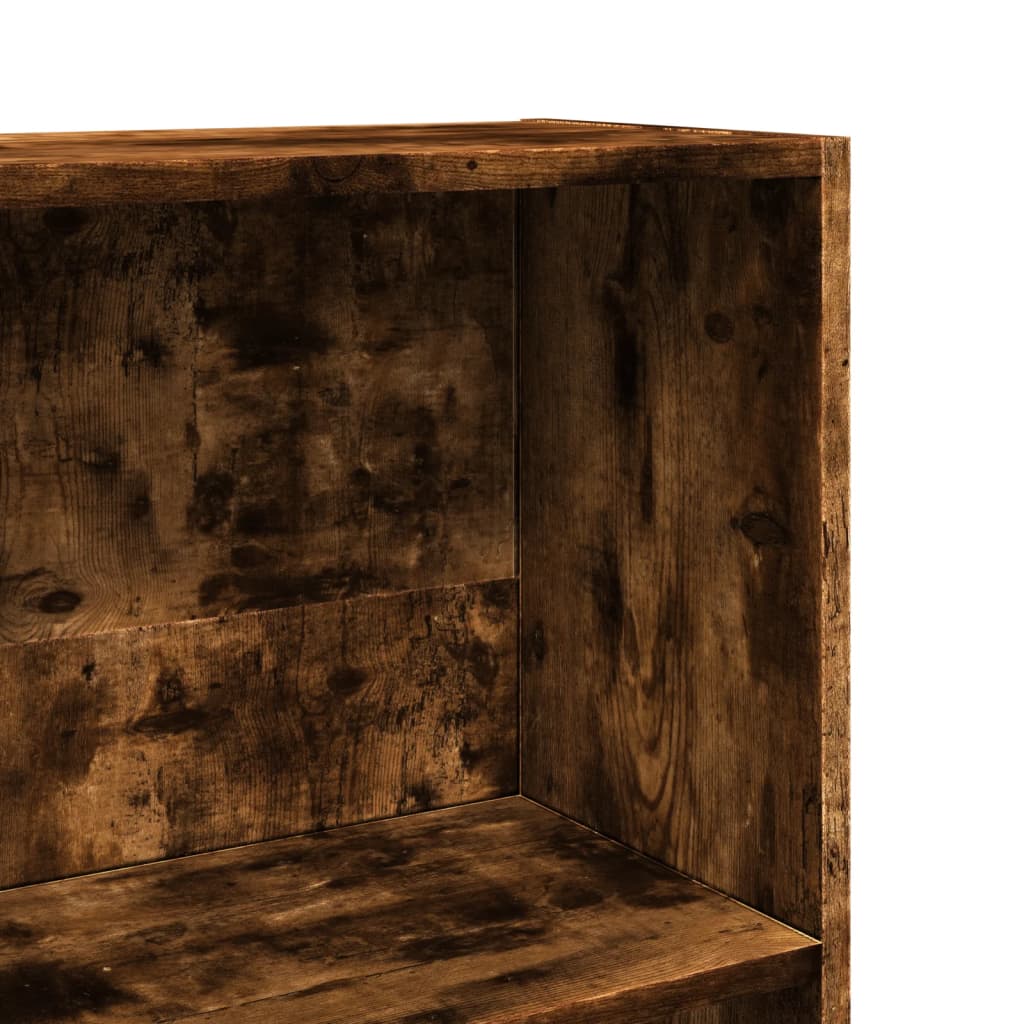 füstös tölgy színű szerelt fa könyvszekrény 60 x 24 x 143 cm