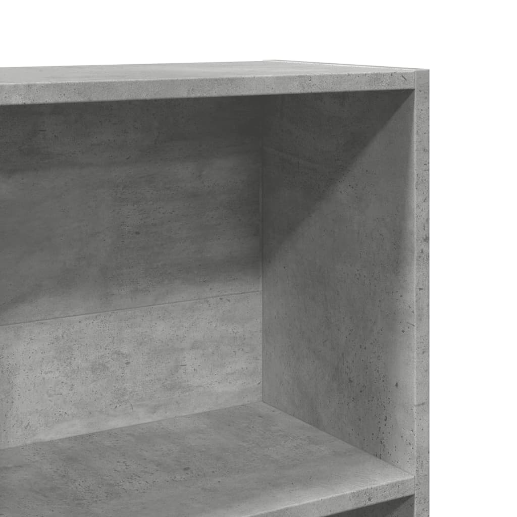 betonszürke szerelt fa könyvespolc 60 x 24 x 176 cm