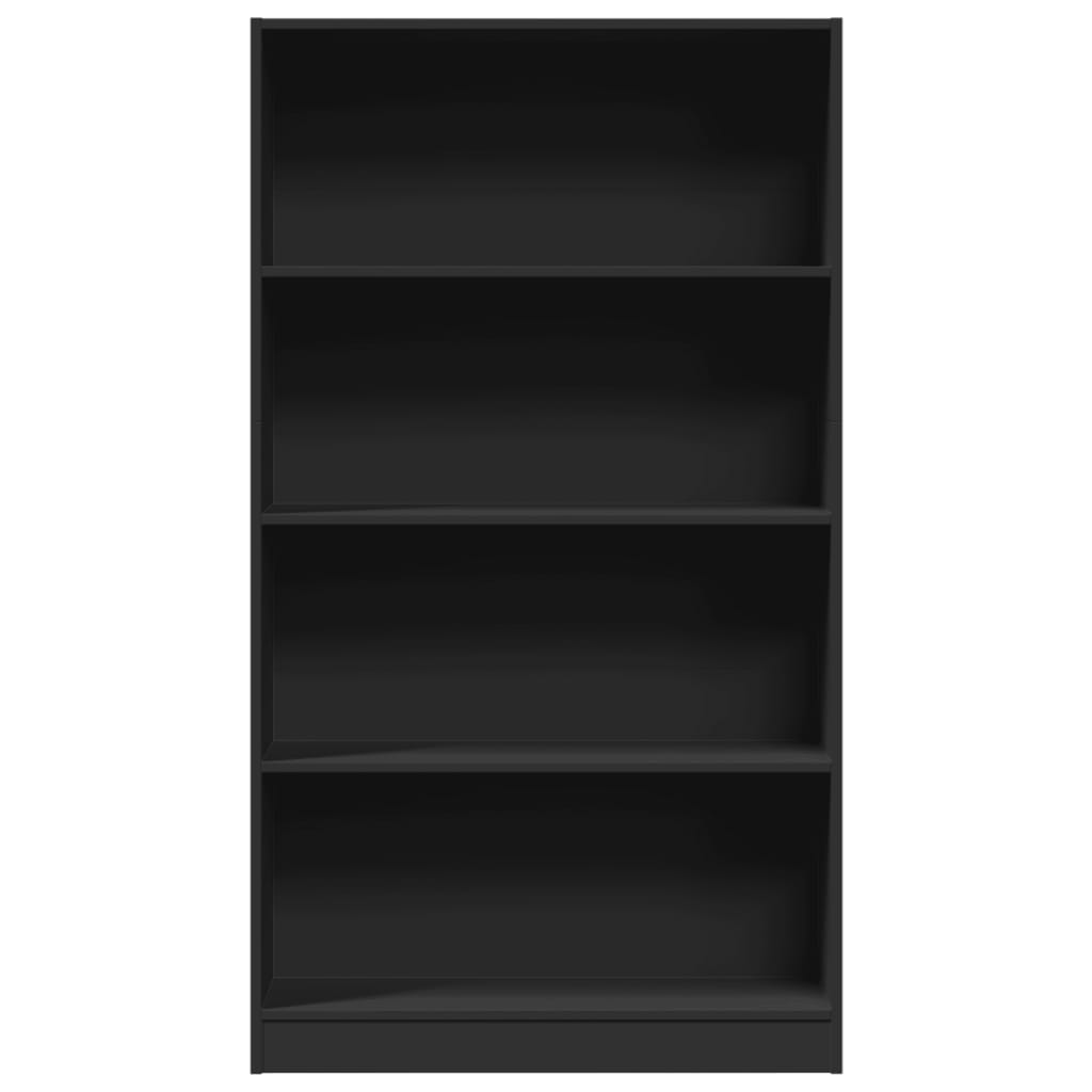 fekete szerelt fa könyvszekrény 80 x 24 x 143 cm