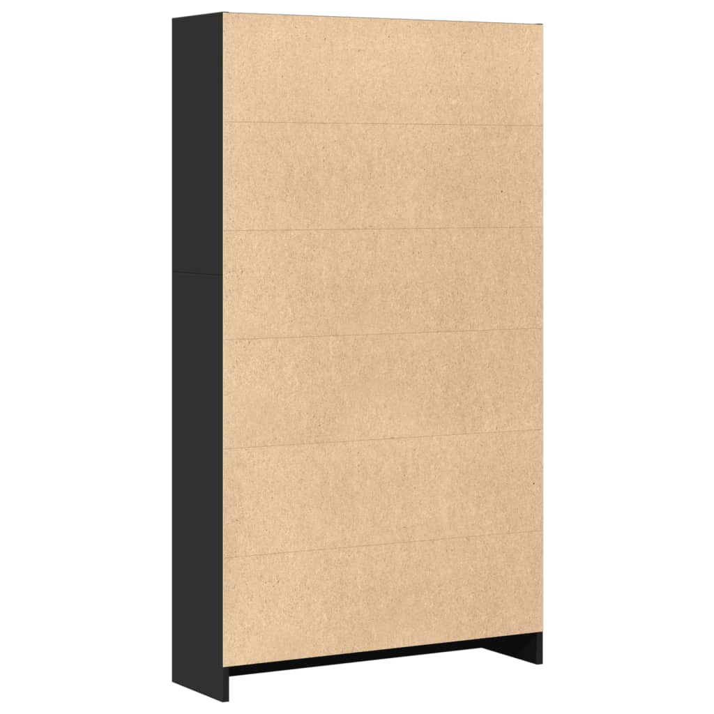 fekete szerelt fa könyvszekrény 80 x 24 x 143 cm