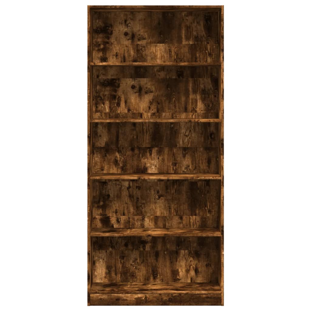 füstös tölgy színű szerelt fa könyvszekrény 80 x 24 x 176 cm